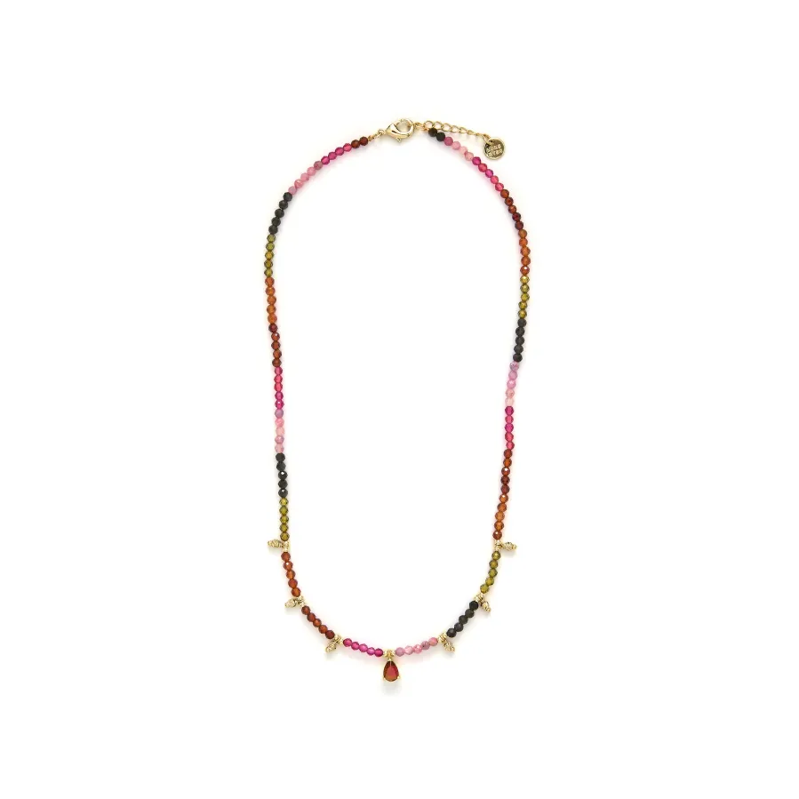 Collar de Turmalina Multicolor acabado en oro amarillo 18K - Baim