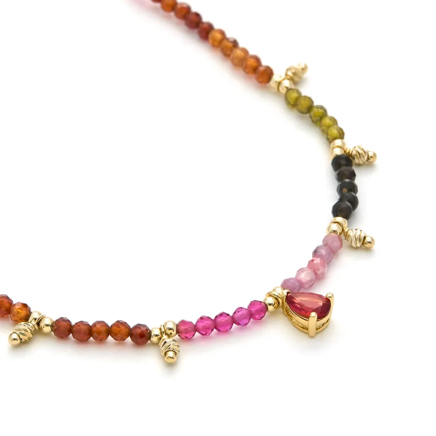 Collar de Turmalina Multicolor acabado en oro amarillo 18K - Baim