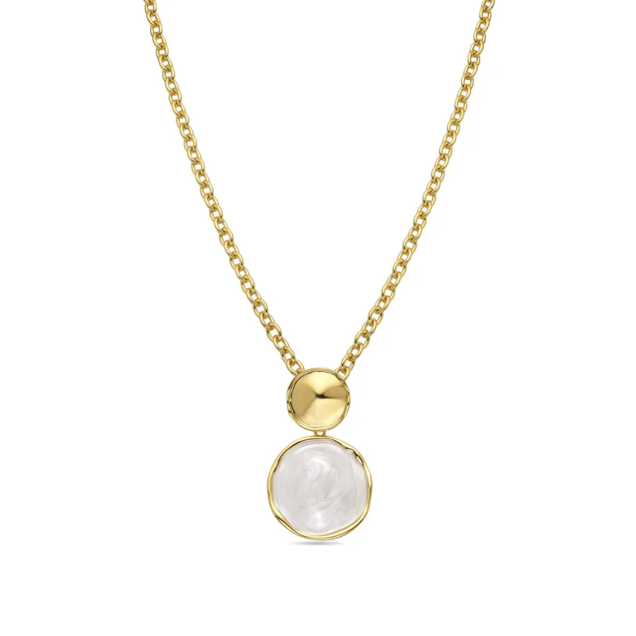 Collar Talorzi de Lacado Blanco acabado oro amarillo de 18k