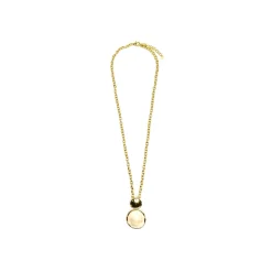 Collar Talorzi de Lacado Blanco acabado oro amarillo de 18k
