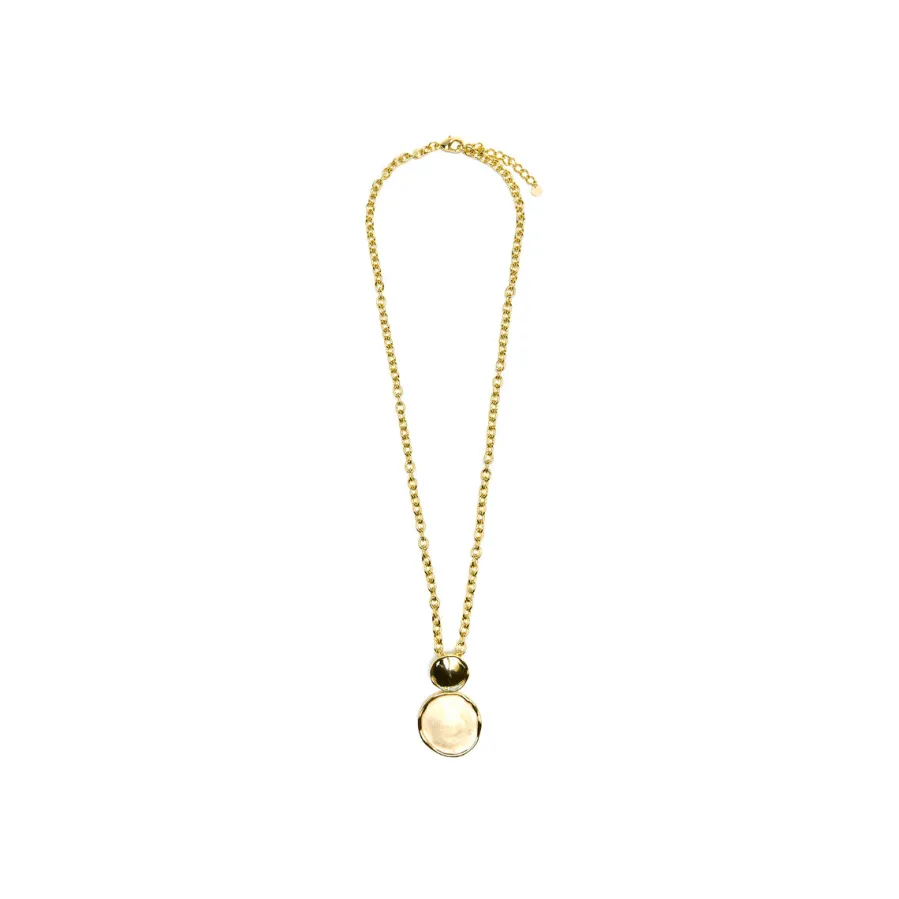 Collar Talorzi de Lacado Blanco acabado oro amarillo de 18k