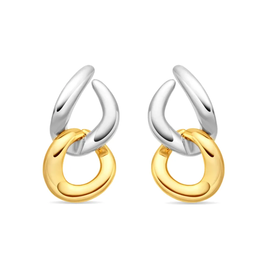 Pendientes acabado en oro amarillo de 18k - Saga