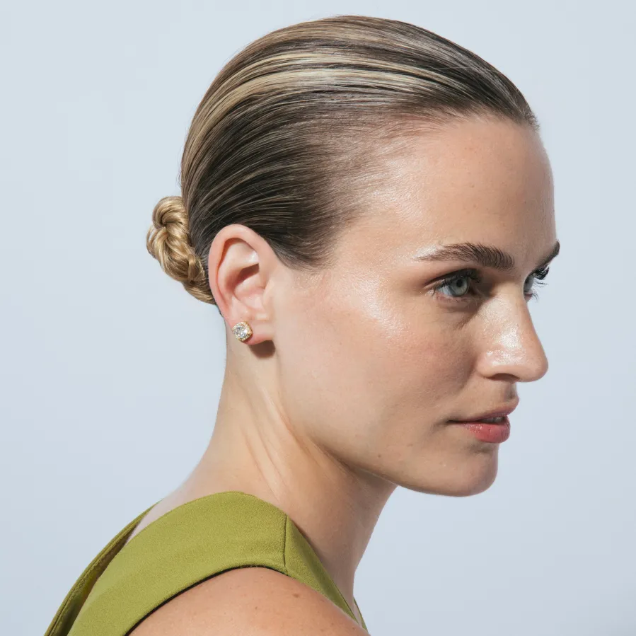 Pendientes acabado en oro amarillo 18k - Lorbas