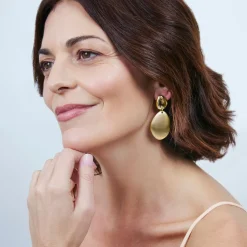 Pendientes acabado en oro amarillo de 18k - Biona