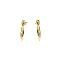 Pendientes acabado oro amarillo de 18k y Circonita Aguamarina - Shafaw