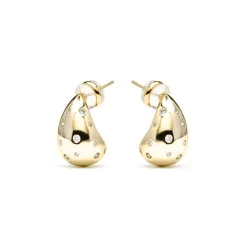 Pendientes acabado oro amarillo de 18k y Circonita Brillante - Obow