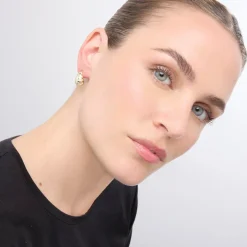 Pendientes acabado oro amarillo de 18k y Circonita Brillante - Thora