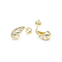 Pendientes acabado oro amarillo de 18k y Circonita Brillante - Thora