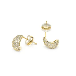 Pendientes acabado oro amarillo de 18k y Circonita Brillante - Kincon
