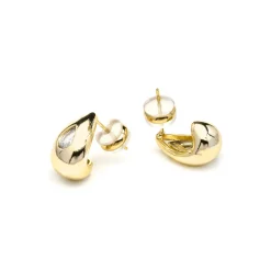 Pendientes acabado oro amarillo de 18k y Circonita Brillante - Garai