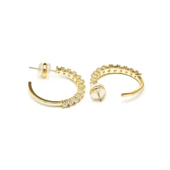 Pendientes acabado oro amarillo de 18k y Circonita Brillante - Remil