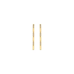 Pendientes acabado oro amarillo de 18k y Circonita Brillante - Viata