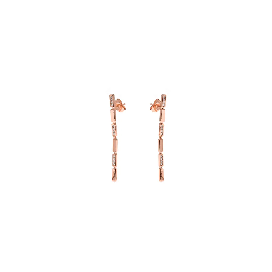 Pendientes acabado oro amarillo de 18k y Circonita Brillante - Viata