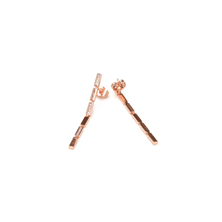 Pendientes acabado oro amarillo de 18k y Circonita Brillante - Viata