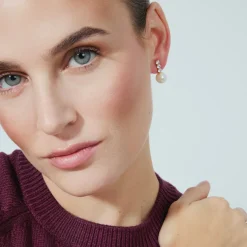 Pendientes acabado oro amarillo de 18k y Perla Blanca - Anu
