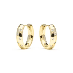 Pendientes acabado oro amarillo de 18k y Circonita Brillante - Yase