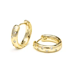 Pendientes acabado oro amarillo de 18k y Circonita Brillante - Yase