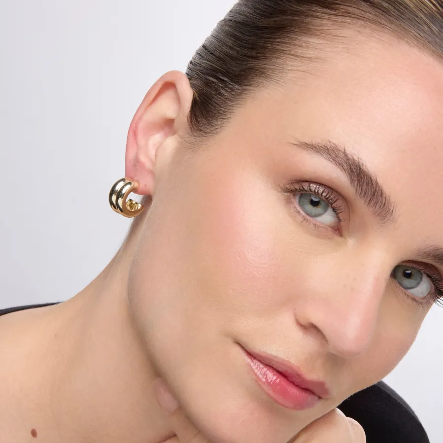 Pendientes acabado oro amarillo de 18k - Tudfu