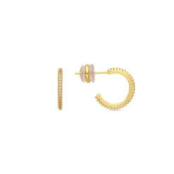 Pendientes acabado oro amarillo de 18k y Circonita Brillante - Azar