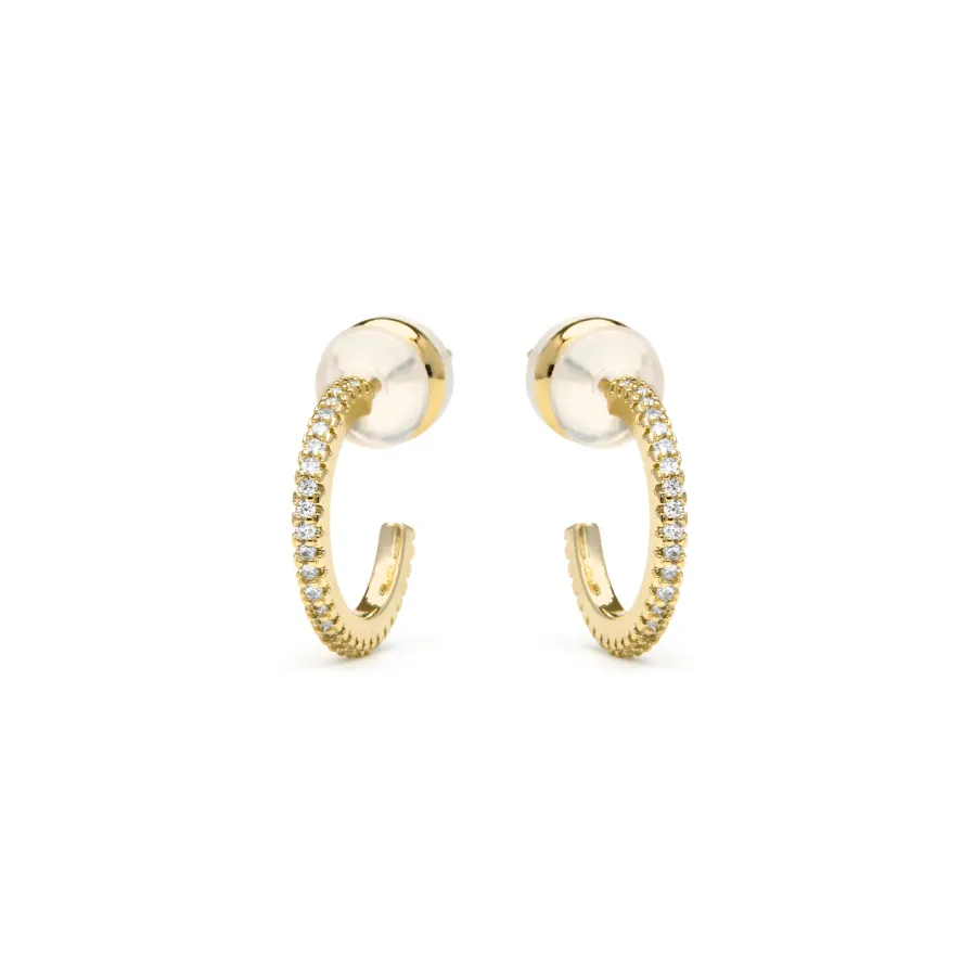 Pendientes acabado oro amarillo de 18k y Circonita Brillante - Azar
