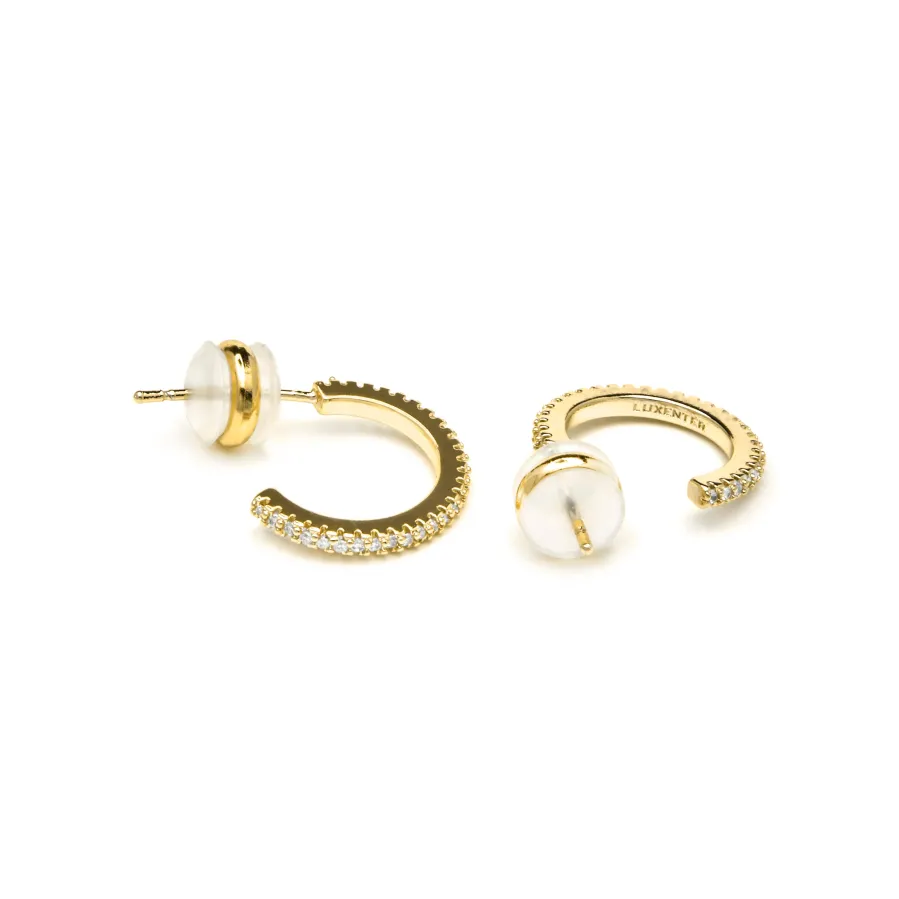 Pendientes acabado oro amarillo de 18k y Circonita Brillante - Azar