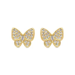 Pendientes acabado oro amarillo de 18k y Circonita Brillante - Vaxiuh