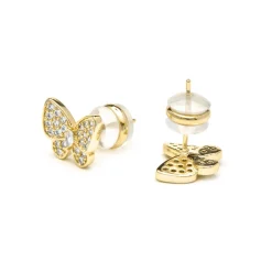 Pendientes acabado oro amarillo de 18k y Circonita Brillante - Vaxiuh