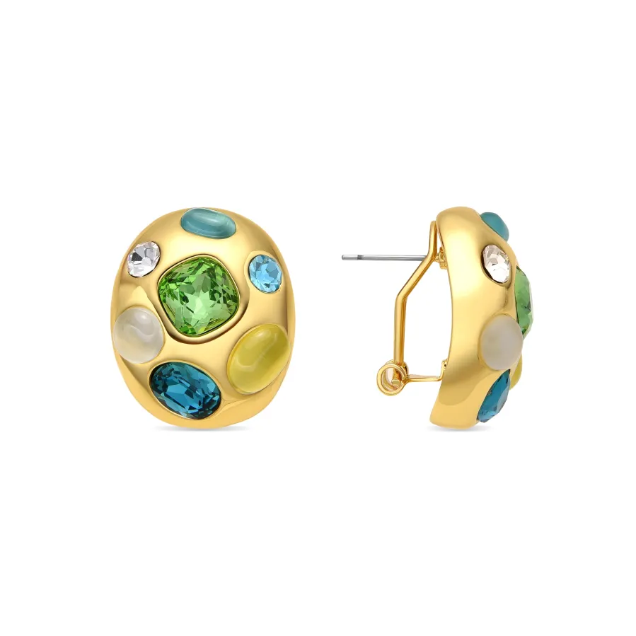 Pendientes acabado oro amarillo de 18k y Cristal Multicolor - Alik