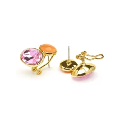 Pendientes acabado oro amarillo de 18k y Cristal Morado - Sigro