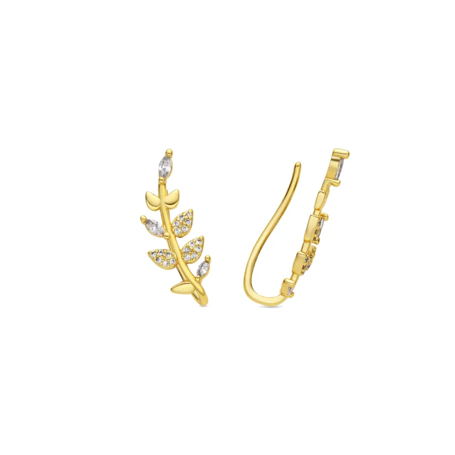 Pendientes acabado oro amarillo de 18k y Circonita Brillante - Sudceo
