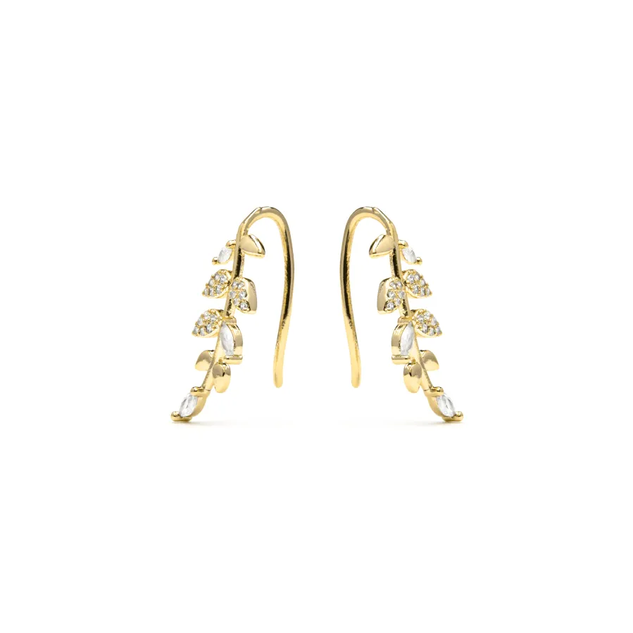 Pendientes acabado oro amarillo de 18k y Circonita Brillante - Sudceo