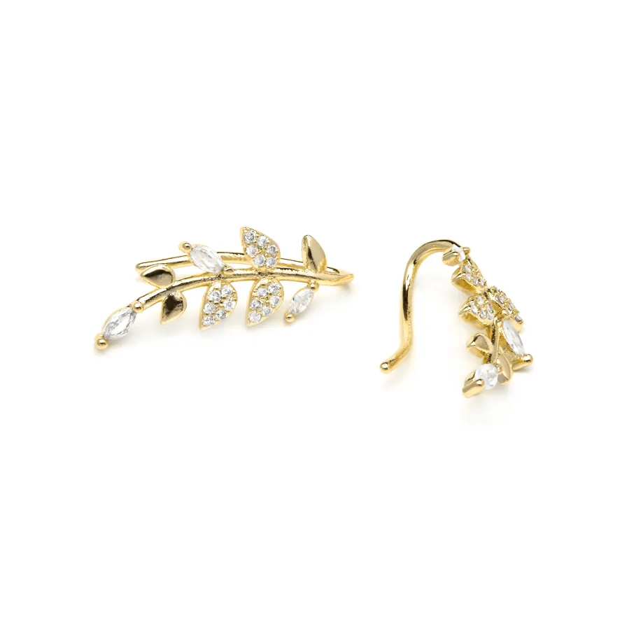 Pendientes acabado oro amarillo de 18k y Circonita Brillante - Sudceo