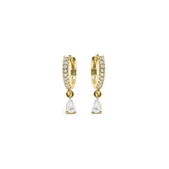 Pendientes acabado oro amarillo de 18k y Circonita Brillante - Laade