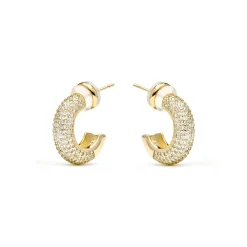 Pendientes acabado oro amarillo de 18k y Circonita Brillante - Niras