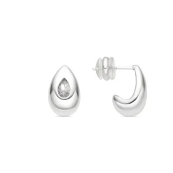 Pendientes acabado plata y Circonita Brillante - Garai