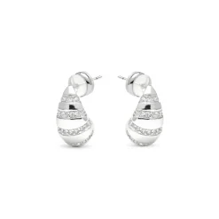 Pendientes acabado plata y Circonita Brillante - Imaspa