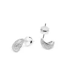 Pendientes acabado plata y Circonita Brillante - Kincon