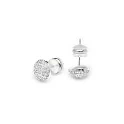 Pendientes acabado plata y Circonita Brillante - Yabi