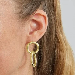 Pendientes acabados en oro amarillo 18K - Rada