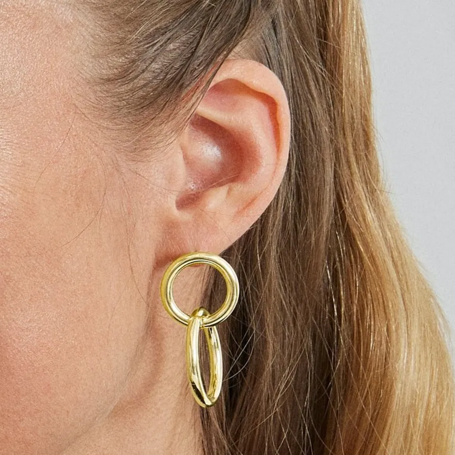 Pendientes acabados en oro amarillo 18K - Rada