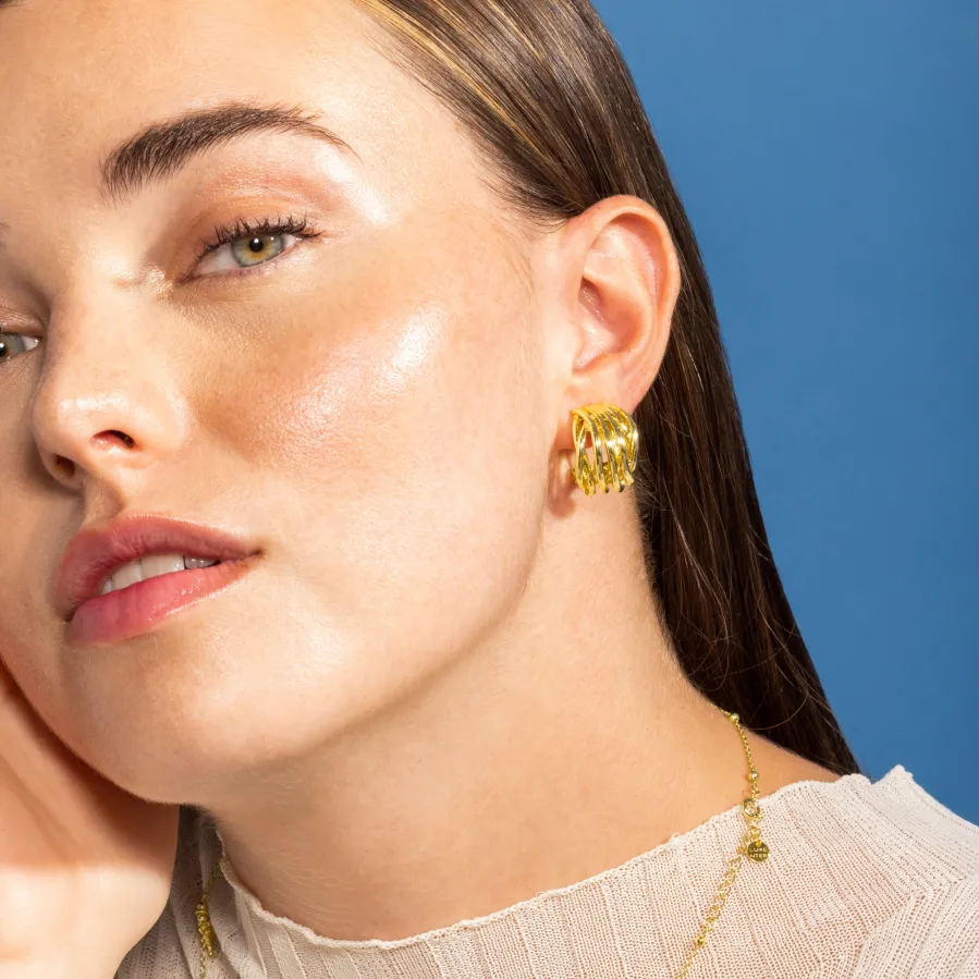 Pendientes acabados en oro amarillo 18K - Goga