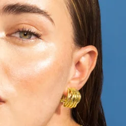 Pendientes acabados en oro amarillo 18K - Goga