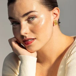 Pendientes acabados en oro amarillo 18K - Dabbahu