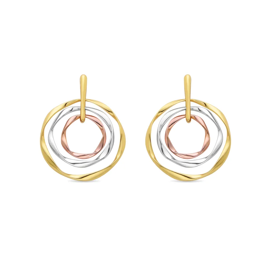 Pendientes acabados en oro amarillo 18K - Ushdao