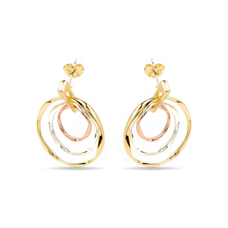 Pendientes acabados en oro amarillo 18K - Ushdao