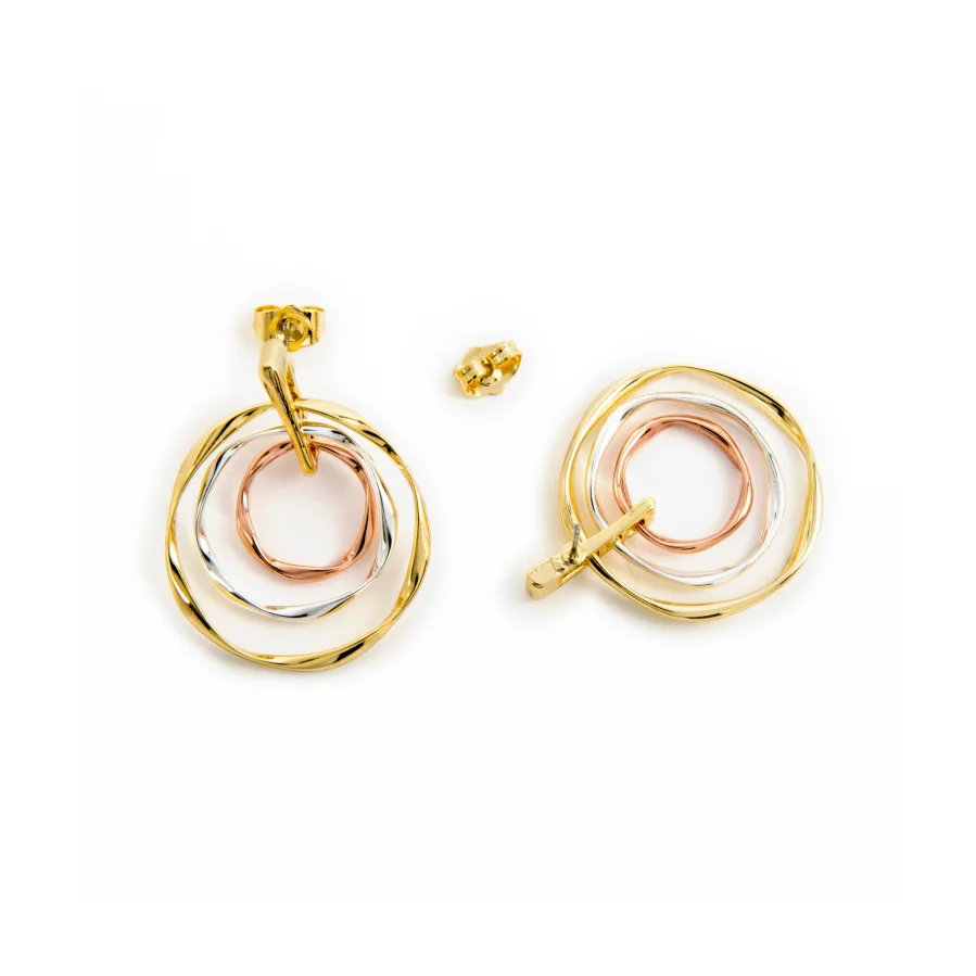 Pendientes acabados en oro amarillo 18K - Ushdao