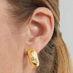 Pendientes acabados en oro amarillo 18K - Kevda