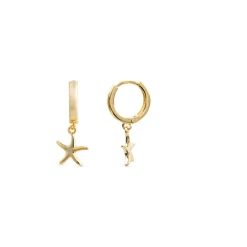 Pendientes acabados en oro amarillo 18K - Ashir
