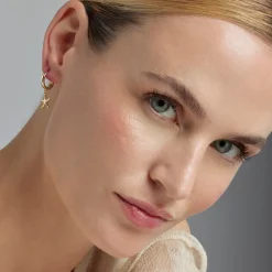 Pendientes acabados en oro amarillo 18K - Ashir