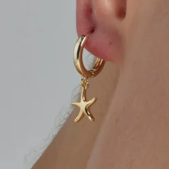 Pendientes acabados en oro amarillo 18K - Ashir